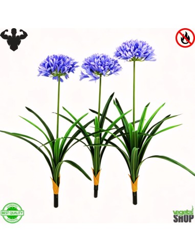 Agapanthus blue 85 cm Lot de 3 plante artificiel ignifuge vegetal shop