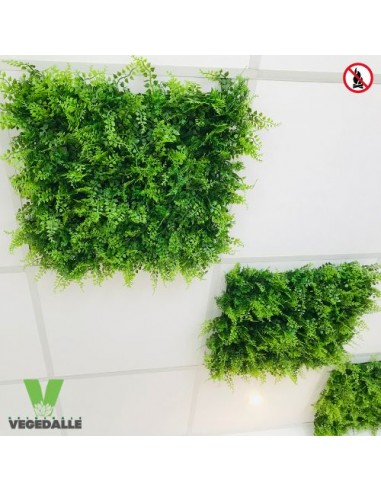 Plafond Lot 10+1 offerte Dalle végétale VEGEDALLE VERDA commerce 60/60cm anti feu NF artificiel Pret à poser vegetal shop