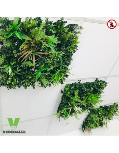 Plafond Lot 10+1 gratuite Dalle végétale VEGEDALLE SAFARI BEST 60/60cm anti feu NF artificiel Pret à poser vegetal shop