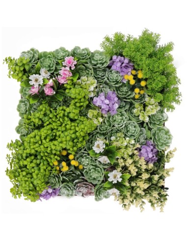 Mur de FLEUR SUCCULENTIA 10+1 offert 50x50 cm décoration institut beaute esthetisme anti UV extérieur vegetal shop