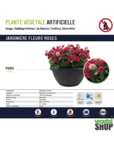 Jardinière fleurs artificielles ANTI UV Ignifugé L40cm... 2