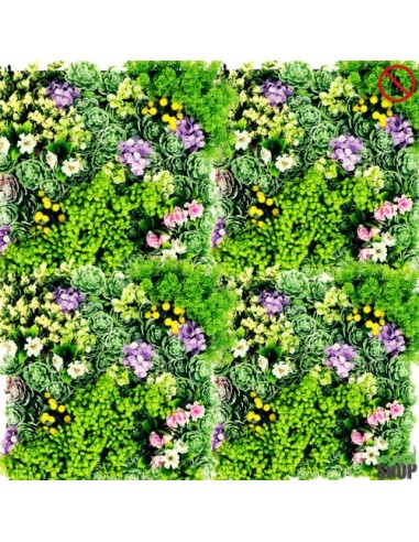 Lot 10+1 offert Mur de FLEUR SUCCULIA 1M2 décoration institut beaute esthetisme anti UV extérieur vegetal shop