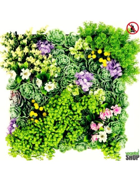 LOT 10+1 offert Tableau cadre FLEUR artificiel SUCCULIA decoration salon 50cm2 ignifugé anti UV