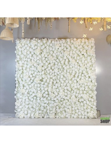 LOT 10+1 offert Mur de Rose FLEUR BLANCHE ARABELLA 60x40 cm décoration mariage salon de coiffure vegetal shop