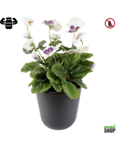 Fleur X12 pensee blanche Plante artificielle ignifuge vegetal shop