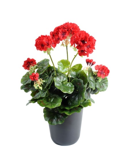 Fleur X12geranium rouge Plante artificielle ignifuge anti feu vegetal shop